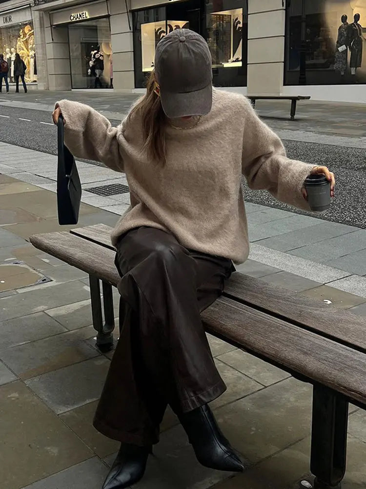 Elegante suéter de punto de mohair