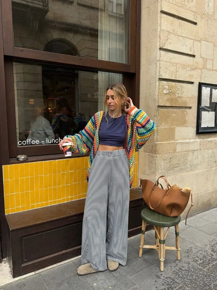 Gaia - Cárdigan de punto colorido para mujer