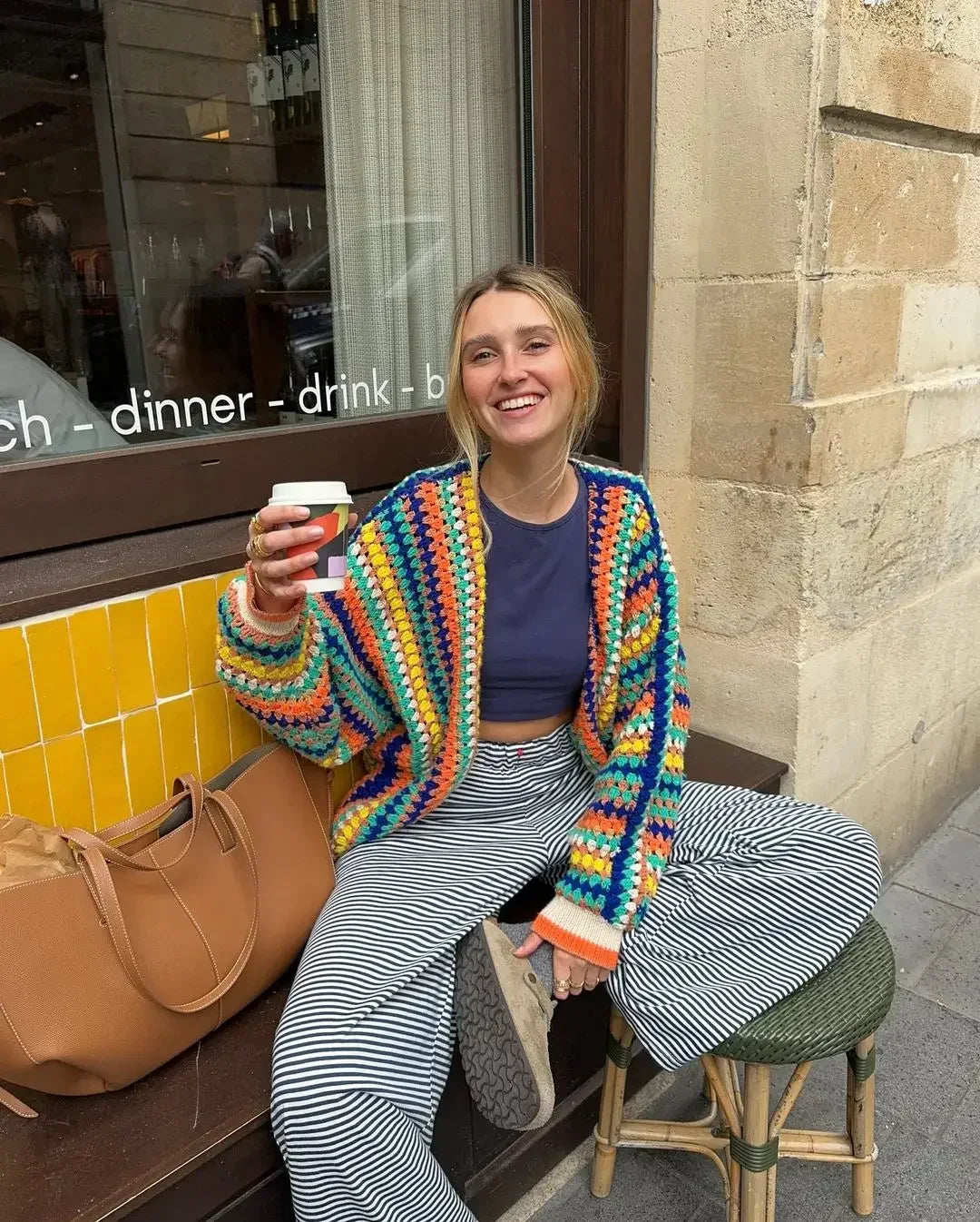 Gaia - Cárdigan de punto colorido para mujer