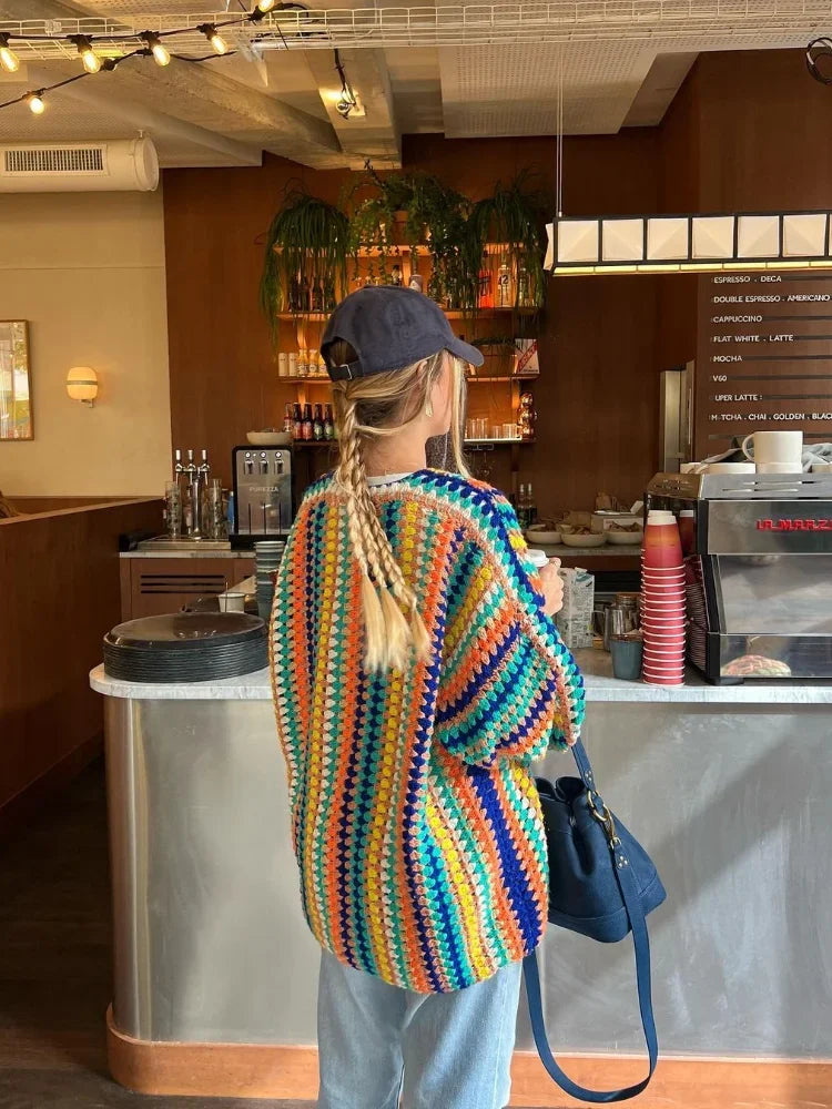 Gaia - Cárdigan de punto colorido para mujer